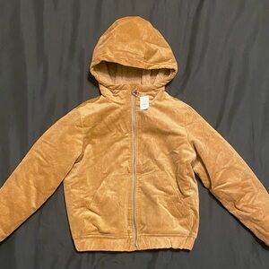 GAP Boys Brown Corduroy Hooded Jacket Size Medium 8/9 NWT